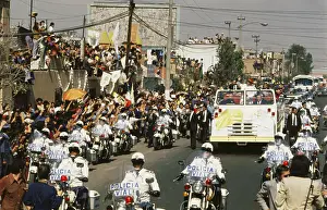 Pope John Paul II Riding in Truck
