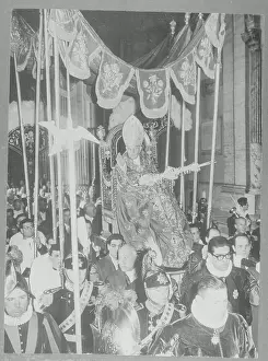 Pope John XXIII Blessing Crowd with Palm in Hand