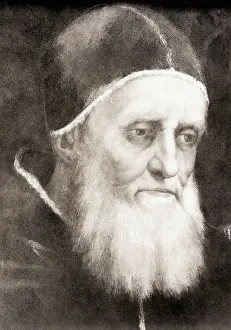 Catholic Prints: Detail of Pope Julius II by Raphael and Workshop