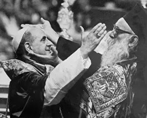 Patriarch Prints: Pope Paul VI and Athenagoras Greeting