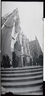Patricks Cathedral Prints: Pope Paul VI and Party Standing in Front of St. Patrick's Cathedral