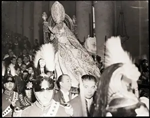 Pope Prints: Pope Pius XII Blesses Crowd from Chair
