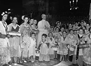 Peach Prints: Pope Pius XII with Girls Celebrating Peach Festival