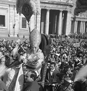 Pope Pius XII Passing Through a Crowd