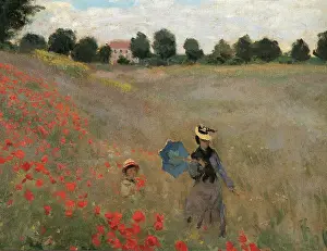 Poppy Prints: The Poppy Field, by Claude Monet, 1873, 19th Century, oil on canvas, cm 50 x 65