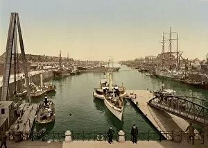 Port Collection: The Port of Bremen, Germany, Historic, digitally restored reproduction of a photochrome print