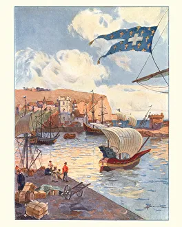 Images Dated 4th March 2017: Port of Dieppe, France in the 15th Century