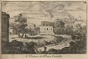 Fortification Collection: Porta Castello, 1767, Rome, Italy, digital reproduction of an 18th century original
