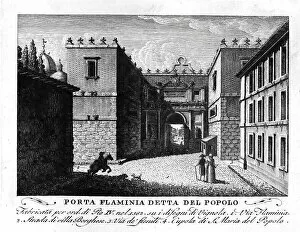 Entrance Collection: Porta flaminia detta del popolo, gate in the Aurelian Wall in Rome, Italy