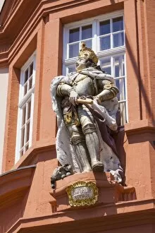 Portal figure, Gutenberg Museum, Printing and Writing Museum, Mainz, Rhineland-Palatinate, Germany