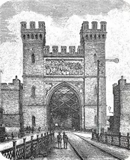 Entrance Collection: Portal of the railway lattice bridge over the Vistula in Dirschau, 1880, today Tczew, Poland