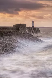 Captivating Global Landscape Vistas by George Johnson: Portcawl Lighthouse Stormy View