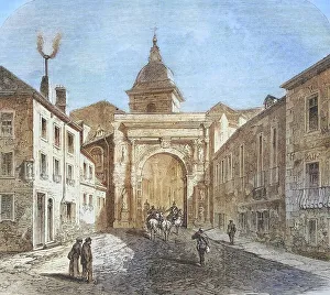 The Porte-Noire in Besancon, illustrated war history, German, French war 1870-1871, Germany, France