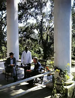 Alabama Prints: Porter Serving Drinks on Patio