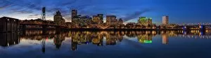 Images Dated 7th January 2015: Portland Downtown Skyline at Blue Hour Panorama