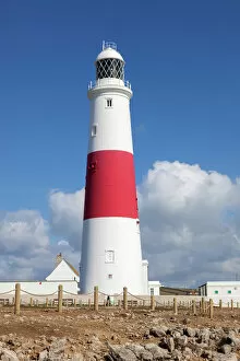 Structure Collection: Portland Bill Lighthouse with blue sky, Dorset