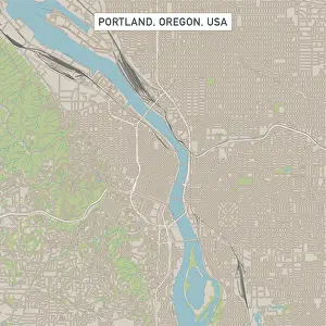 Portland Oregon US City Street Map