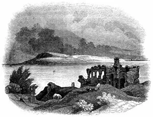 Images Dated 16th August 2011: Portland from Sandsfoot Castle (Engraved illustration)