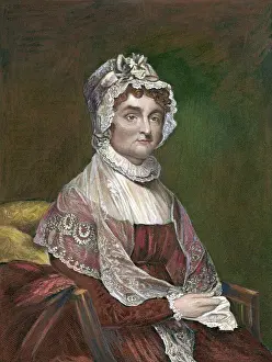 Lace Prints: Portrait of Abigail Adams Engraving After Painting by Gilbert Stuart