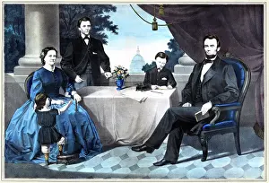 Lincoln Prints: Portrait of Abraham Lincoln and family