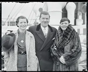 Portrait of Actor George Bancroft With Wife and Daughter