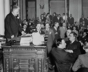 Speaker Prints: Portrait of Albert Einstein Addressing Assembly