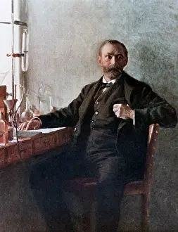 Laboratory Prints: Portrait of Alfred Nobel In His Laboratory by Emil Osterman