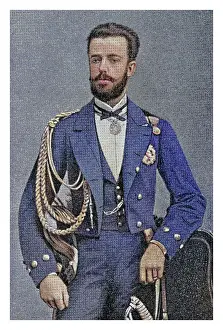 Legends And Icon Prints: Portrait of Amadeo I of Spain (1845-1890) Italian prince who reigned as King of Spain from 1870 to 1873