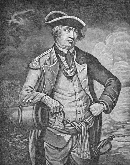 Portrait of American Revolutionary Israel Putnam Ready for Battle