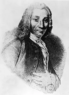 Prints of Illustrated portrait of Swedish astronomer Anders Celsius (1701-1744), professor at Uppsala University who devised in 1742 the centigrade or celsius scale of temperature Urban Echoes of America’s Golden Age: Portrait Of Anders Celsius