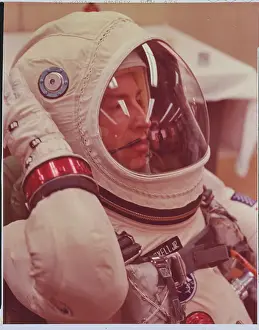 Portrait of Astronaut James A. Lovell in Space Suit