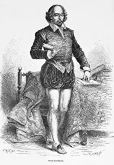 Leadership Prints: Portrait of the Author William Shakespeare by His Desk