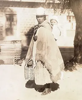 Bolivia Prints: Portrait of Aymera Mother with Child