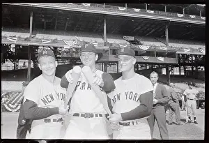 Portrait of Baseball Heavy Hitters Posing with Baseball Bats