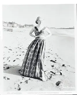 Malibu Prints: Portrait of Bette Davis Standing on Beach