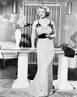 Portrait of Bette Davis Wearing Dinner Gown