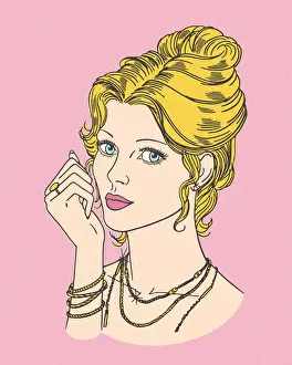 Hair Bun Prints: Portrait of a Blond Woman