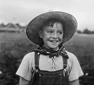 Scarf Prints: Portrait of boy (8-9) smiling