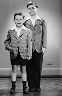 Portrait of two boys indoor