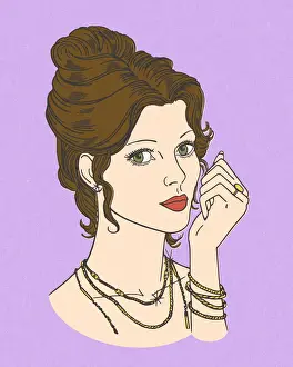 Hair Bun Prints: Portrait of a Brunette Woman