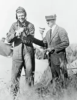 Portrait of Charles Lindbergh with Arm in Sling