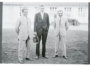 Canal Zone Prints: Portrait of Charles Lindbergh with French Aviators