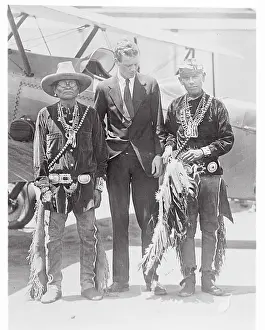 Portrait of Charles Lindbergh with Navajos