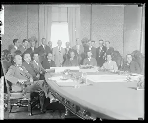 Portrait of Charles Lindbergh and Officials