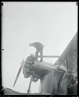 Portland Prints: Portrait of Charles Lindbergh on Plane