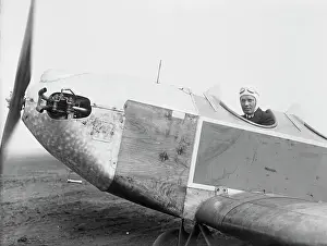 Portrait of Charles Lindbergh in Plane