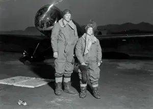 Glendale Prints: Portrait of Charles Lindbergh and His Wife Anne