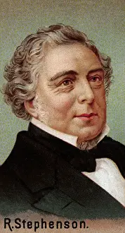 Cravat Prints: Portrait of Civil Engineer Robert Stephenson