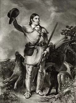 Keith Lance Illustrations Collection: Portrait of Colonel Davy Crockett