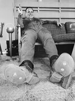 Portrait of Comedian Jonathan Winters Stretched out to Relax